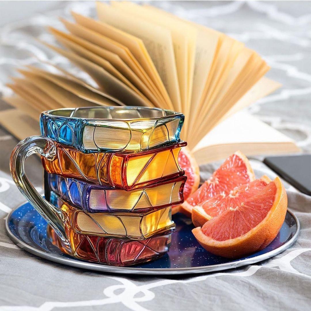 Caneca 3D Artesanal da Felicidade para Amantes de Leitura