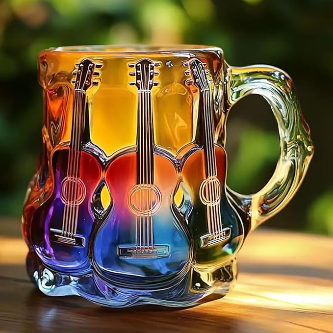 Caneca Artesanal com Design 3D de Guitarra