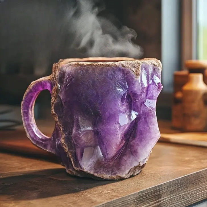 Caneca de Café com Cristais e Minerais