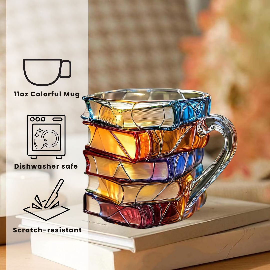 Caneca 3D Artesanal da Felicidade para Amantes de Leitura