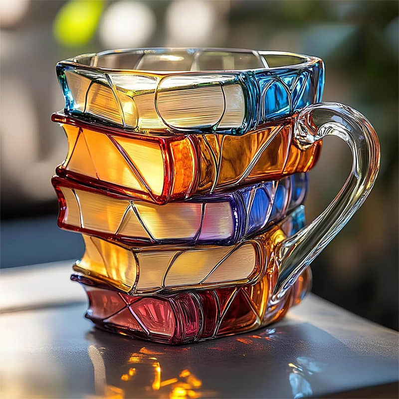Caneca 3D Artesanal da Felicidade para Amantes de Leitura