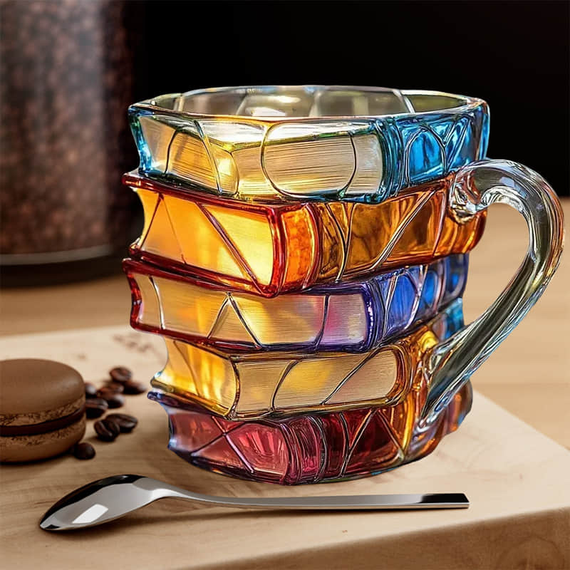 Caneca 3D Artesanal da Felicidade para Amantes de Leitura