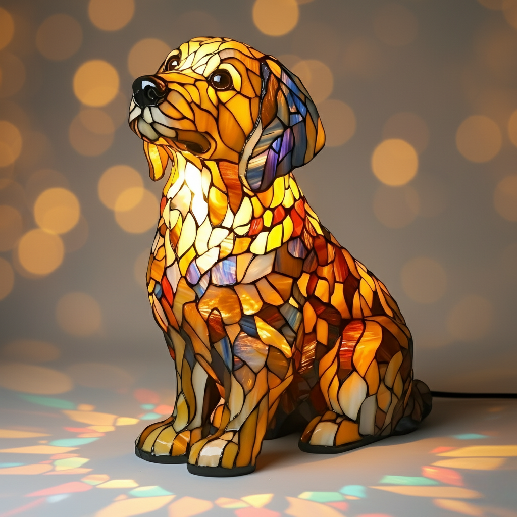 Buddy – Luminária Golden Retriever Espiritual Radiante