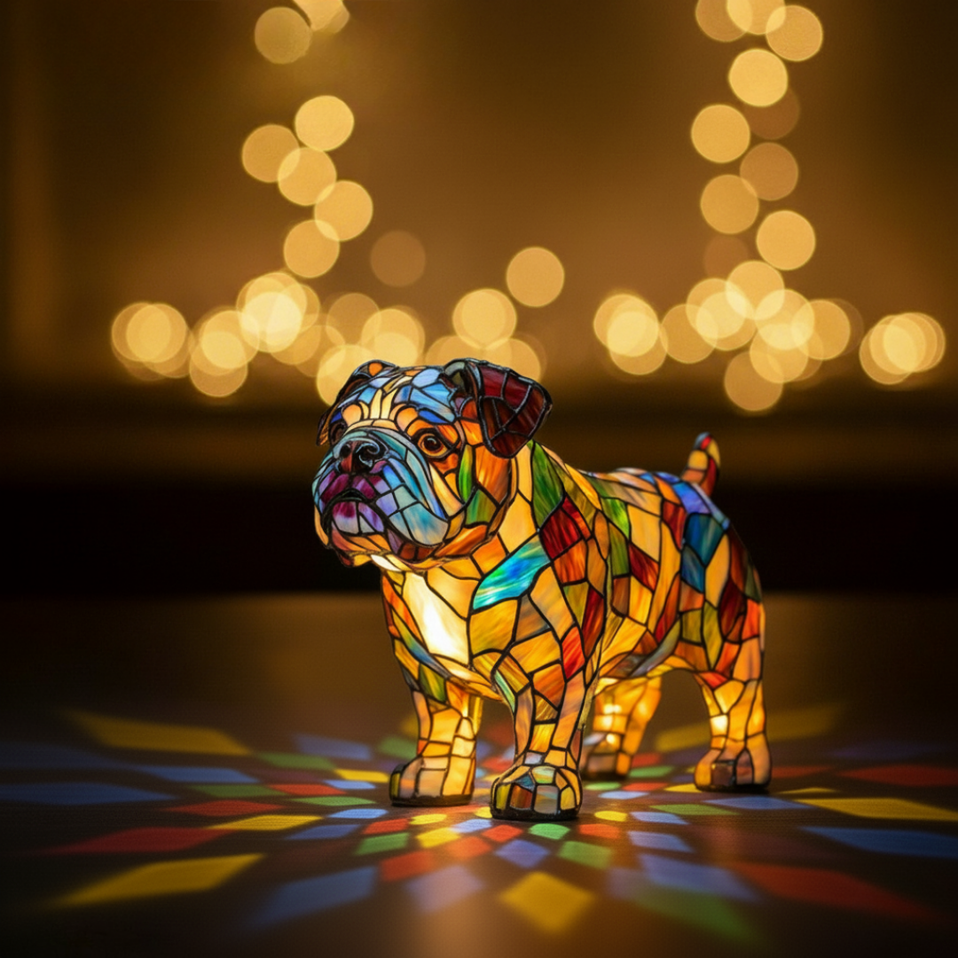 Bulldog Strides – Luminária Artística