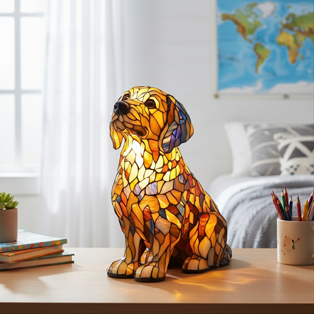 Buddy – Luminária Golden Retriever Espiritual Radiante