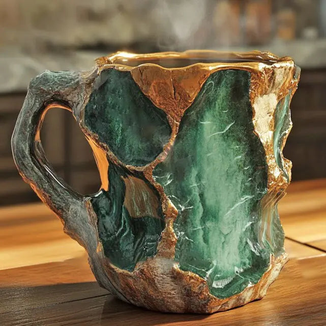Caneca de Café com Cristais e Minerais