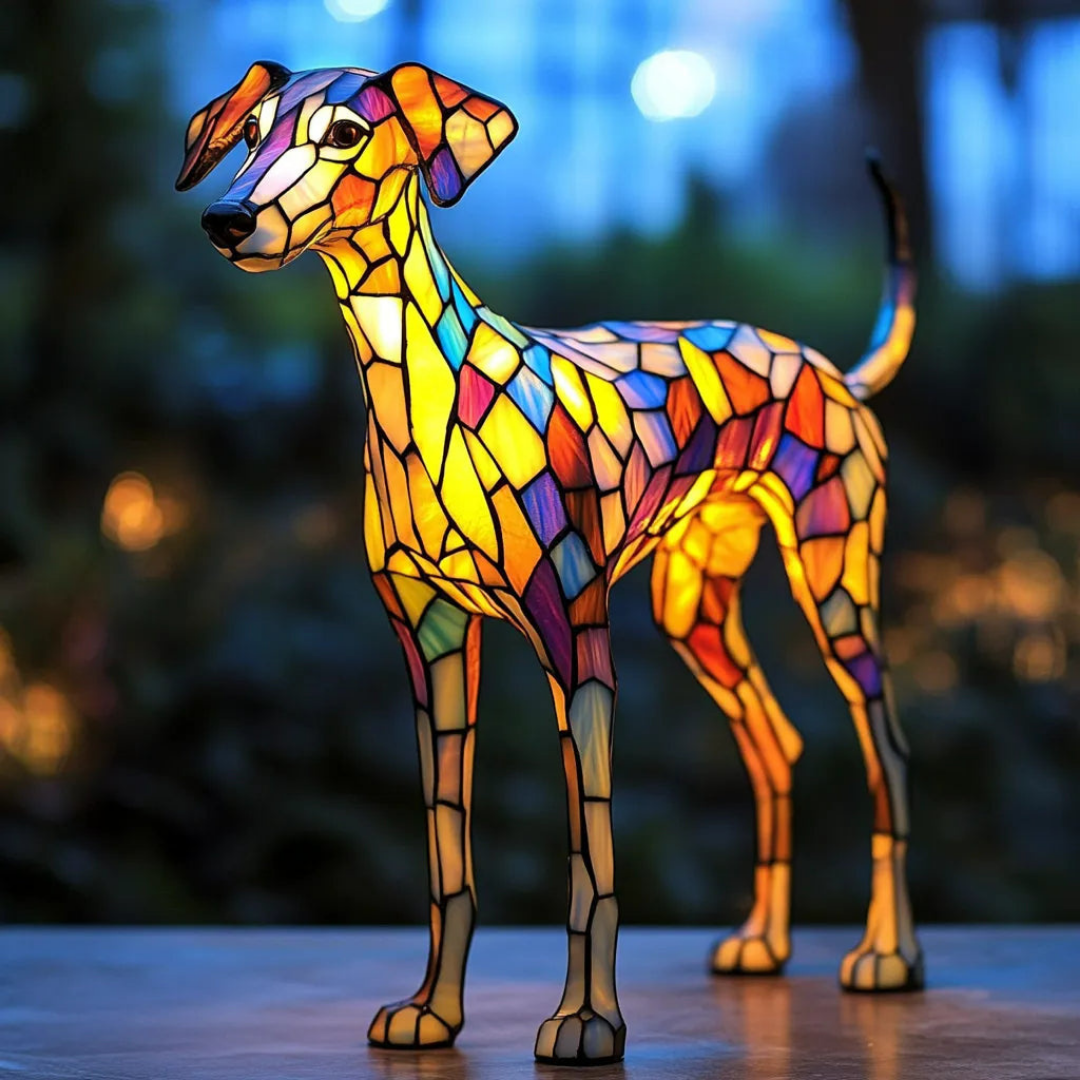 Luminária de Vitral Inspirada no Whippet