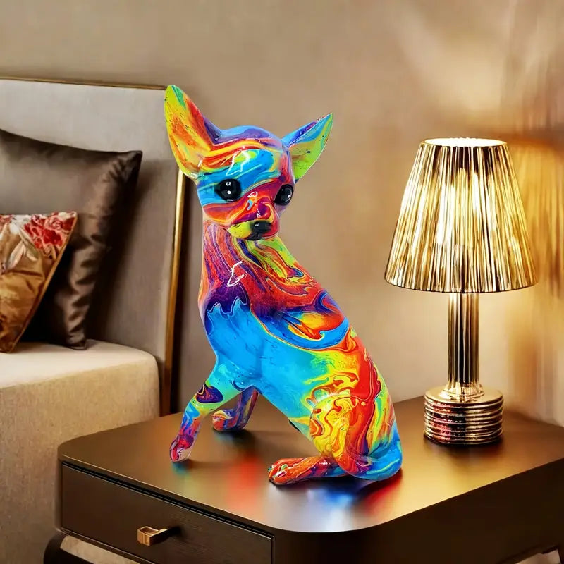 Luminária de Mesa Chihuahua em Resina Colorida