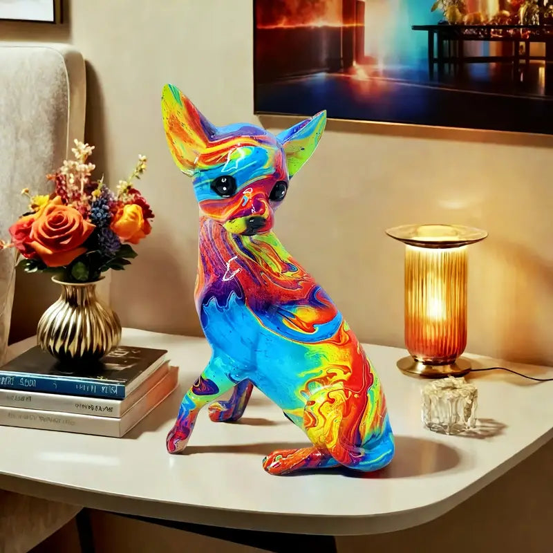Luminária de Mesa Chihuahua em Resina Colorida